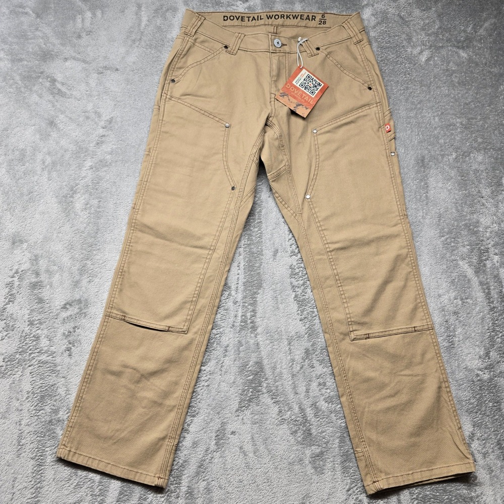 Dovetail Workwear Anna Taskpant Canvas Pants Womens 6/28 Khaki